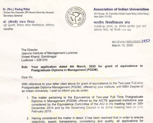 PGDM-AIU 2022 to 2025